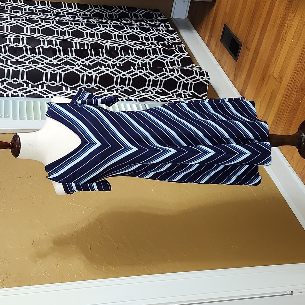 White House Black Market cut out short sleeve blue mini dress sz Small